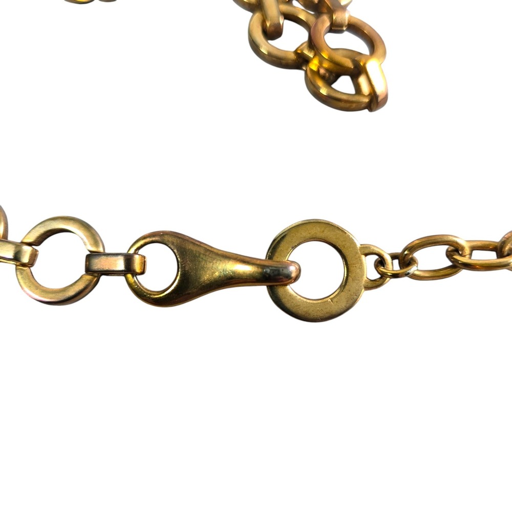 Vintage Gold Tone Open Circle Link Chain‎ Belt Adjustable Hook Closure 29 Inch - Picture 4 of 8